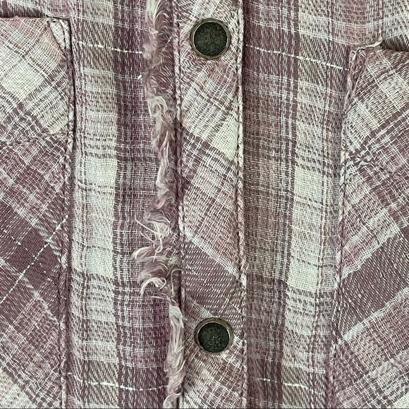 William Rast Mercer Tartan Plaid Shirt in Violet Ice Fine Lux Size Small - Picture 5 of 11